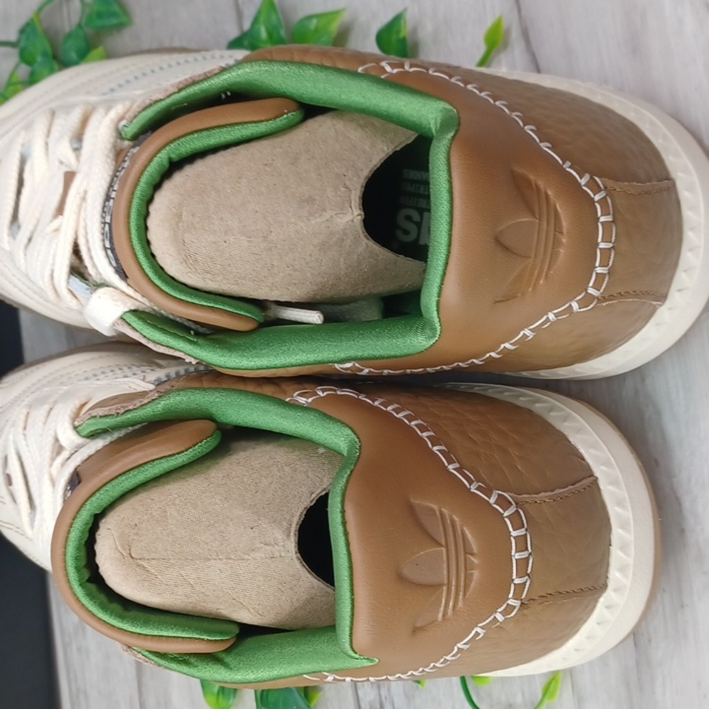 Adidas Men's Cream and Brown Sneakers - Picture 6 of 11